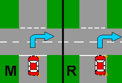You are going to turn right from a one-way street. Where should you be when you start your turn?