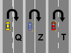 In which of the situations shown are you permitted to do a U-turn?
