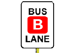 When can a private car travel in a lane marked by this sign?