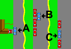 Which vehicle is parked correctly?