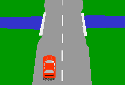 This bridge has only just enough room for two vehicles. As you come close to it you should -