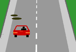 If you come across potholes as you drive along, you should steer gently around them -