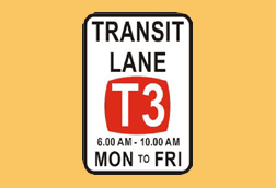 You change lanes and then see you are in a lane where the T3 rule applies. There is no other traffic in this lane. You have one passenger. What should you do?