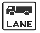 If you are driving a truck when should you move into a lane marked by this sign?