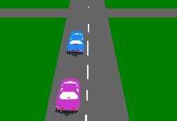On a single laned road (as shown), you must always overtake another vehicle on its right except when -