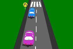 A vehicle ahead of you has stopped at a pedestrian crossing. You -