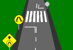 These markings on the road indicate -
