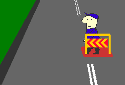 This person is standing on a pedestrian refuge. If he steps out onto your lane which is the most correct ?