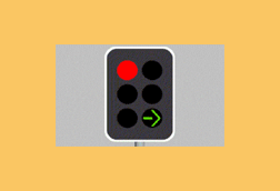 You are facing traffic lights (as shown). What do they mean?
