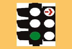 You want to turn right at an intersection and see this traffic light. You should -