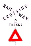 在接近一个显示着这样的标志牌的铁路平行交叉点时，你必须 -