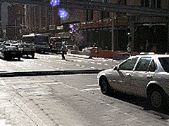 You are at a busy intersection with slow moving traffic and want to go straight ahead. When the traffic lights change to green you should make sure that -