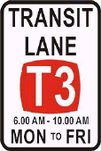 You change lanes and then see you are in a lane where the T3 rule applies. There is no other traffic in this lane. You have one passenger. What should you do?