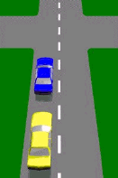 On a single laned road (as shown), you must always overtake another vehicle on its right except when -