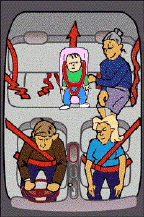 The adult passenger in the rear is breaking the law because she is -