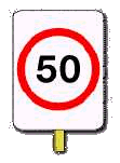时速限制标志 (如图所示) 告诉驾驶人：