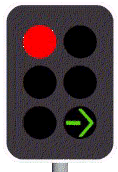 你面对这组交通灯 (如图所示)。它们是什么意思？