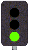 你开车接近交叉路口的一组交通灯，灯从绿色转成黄色(橙黄色)，你必须 ：
