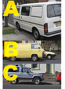 Which vehicle is parked correctly?