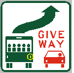 The diagram shows a priority sign for buses. Which of the following statements is correct?