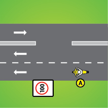 You are riding vehicle A and the speed limit is more than 80km/hour. Which of the following statements is wrong?