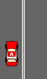 Can Car A cross the double lines?