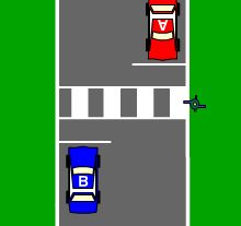 Who must give way at a pedestrian crossing?