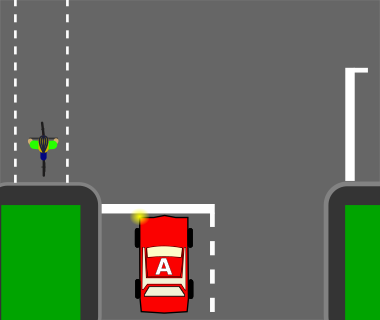 You are driving Car A. Can you turn left if the cyclist is using the pedestrian crossing?