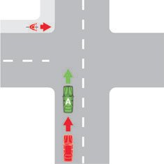 You are driving vehicle A. How should you manage the driving risk in this situation?