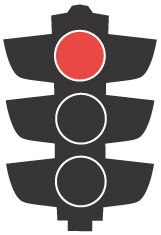 A red traffic light means that you must