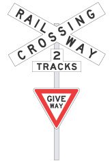 This sign indicates a railway level crossing. It is important to realise that