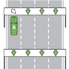 The sign above your lane changes while you are driving. What should you do?