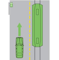 You are driving in this position when the tram slows down and stops at a tram stop. What should you do?