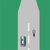 From the diagram, when two lanes merge, who has right of way?