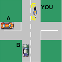 In the diagram, who should you give way to?
