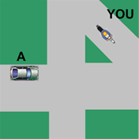 Who gives way in the following diagram?