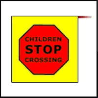 What must you do at a children's crossing when a crossing attendant extends this flag?